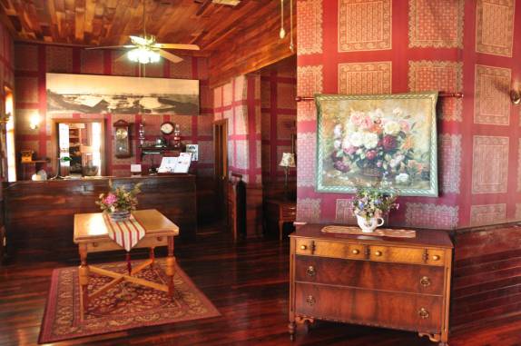 O lobby do Hotel Frances, em Santa Rosalía, na Baja California - México